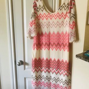 Fresh of LA eyelet chevron dress